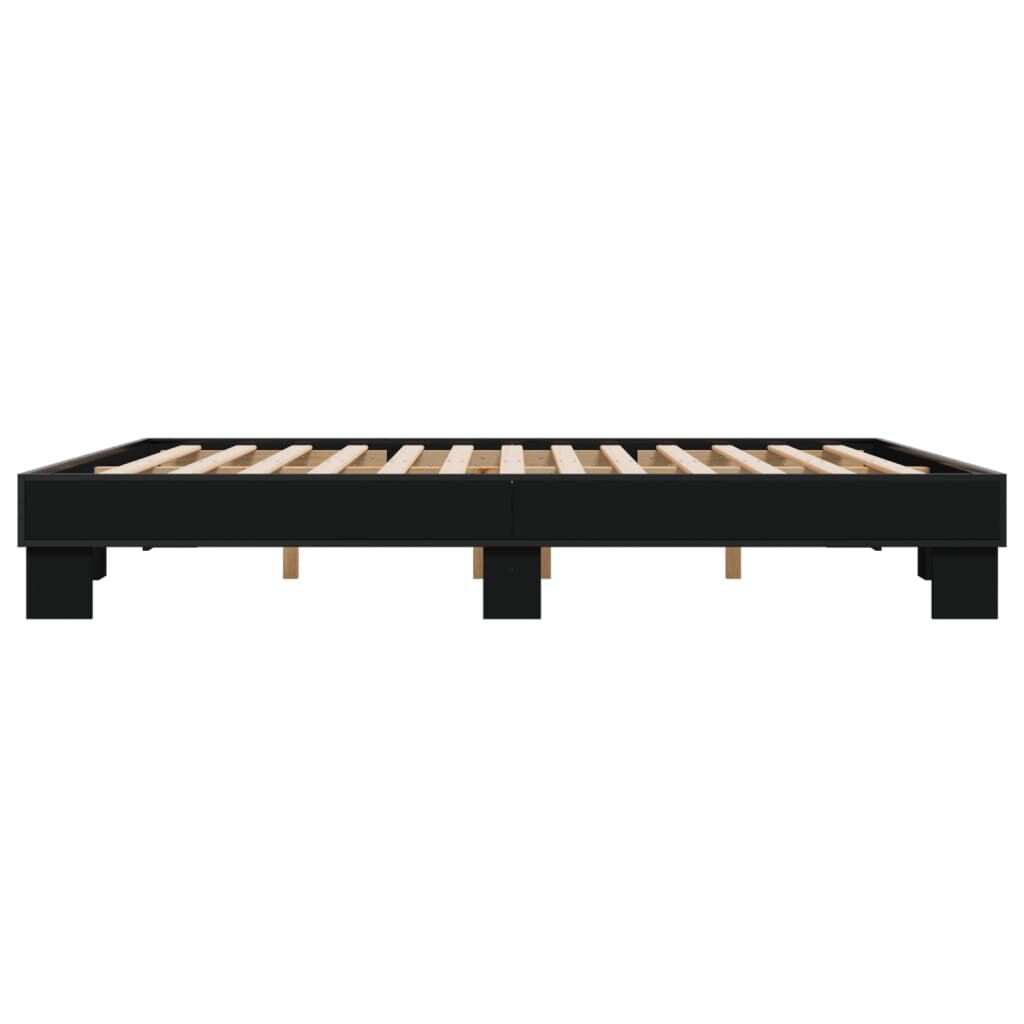 vidaXL Πλαίσιο Κρεβατιού Μαύρο 180 x 200 εκ. Επεξ. Ξύλο & Μέταλλο