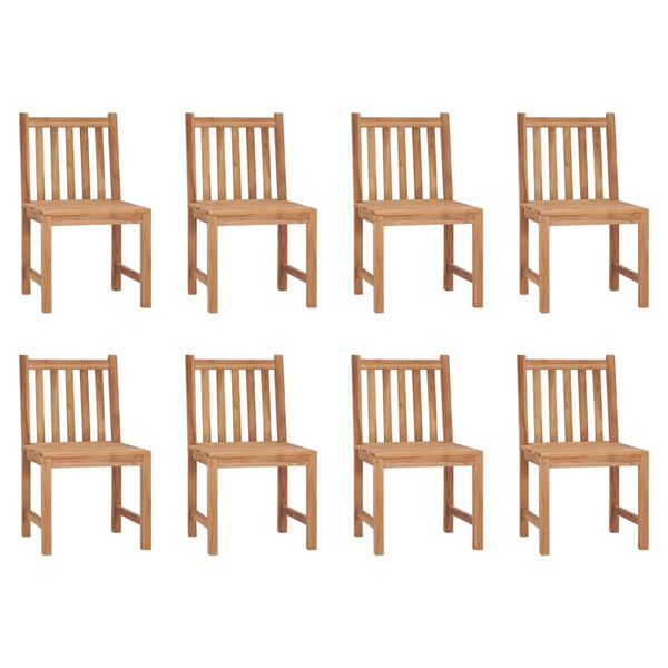 vidaXL Καρέκλες Κήπου 8 τεμ. από Μασίφ Ξύλο Teak