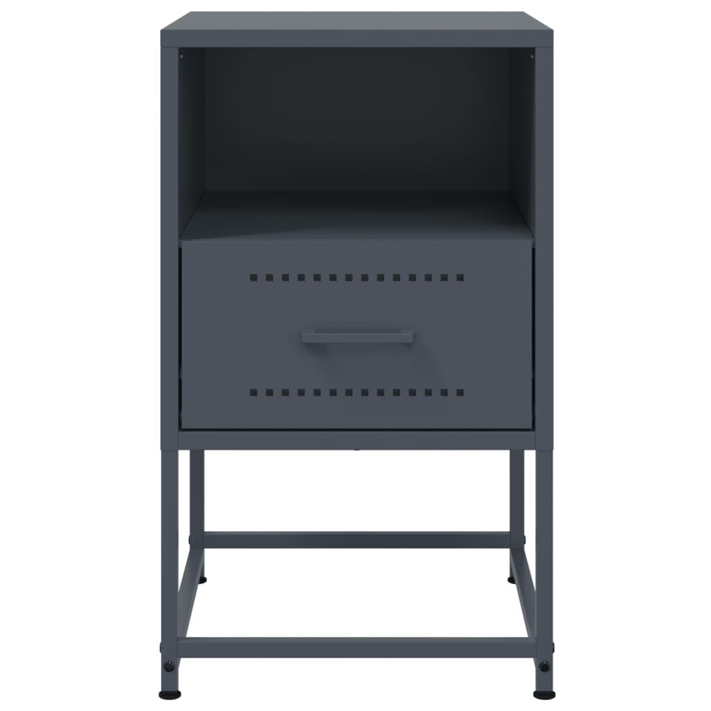 vidaXL Κομοδίνο Ανθρακί 36 x 39 x 60,5 εκ. Ατσάλινο