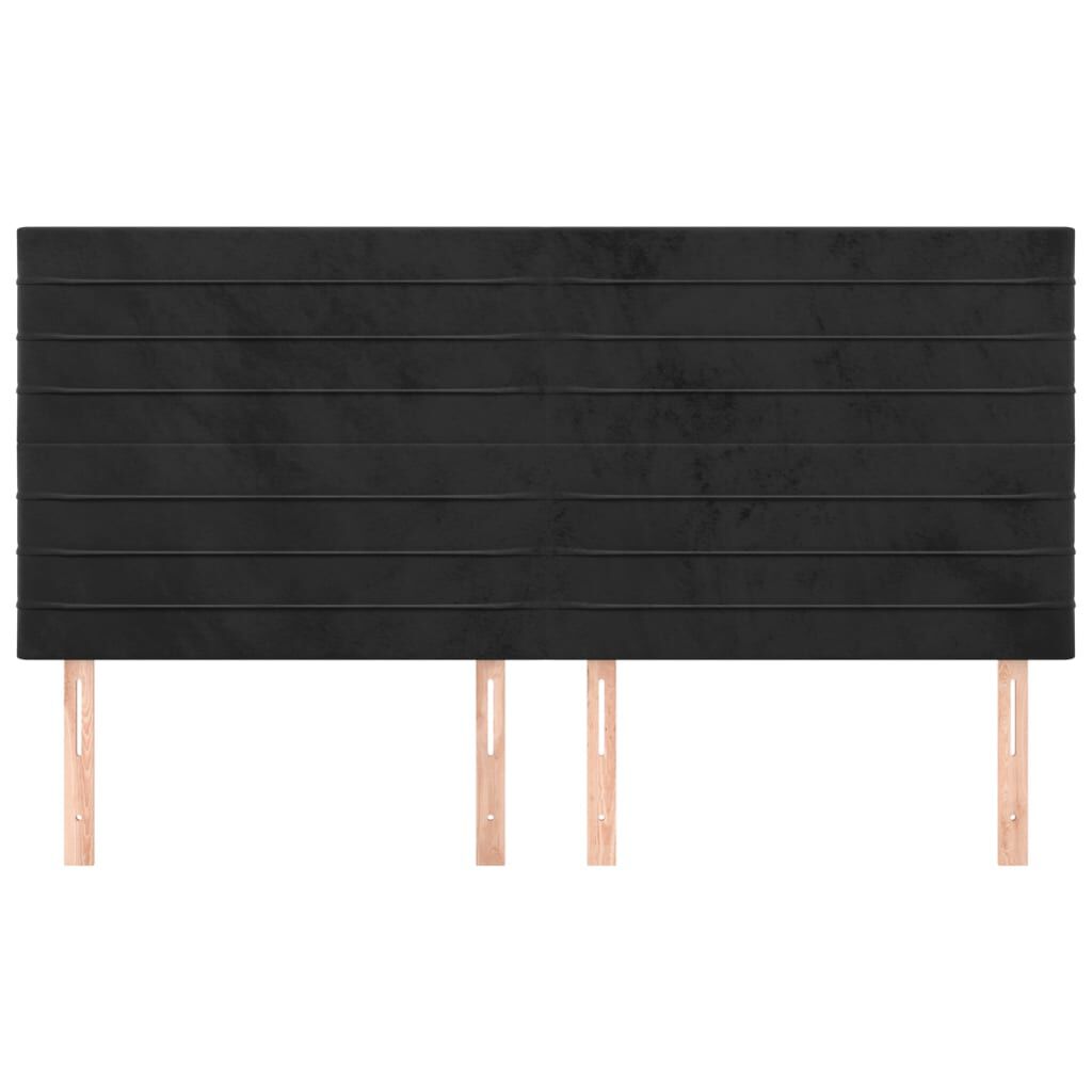 vidaXL Κεφαλάρια Κρεβατιού 4 τεμ. Μαύρα 80 x 5 x 78/88 εκ. Βελούδινο