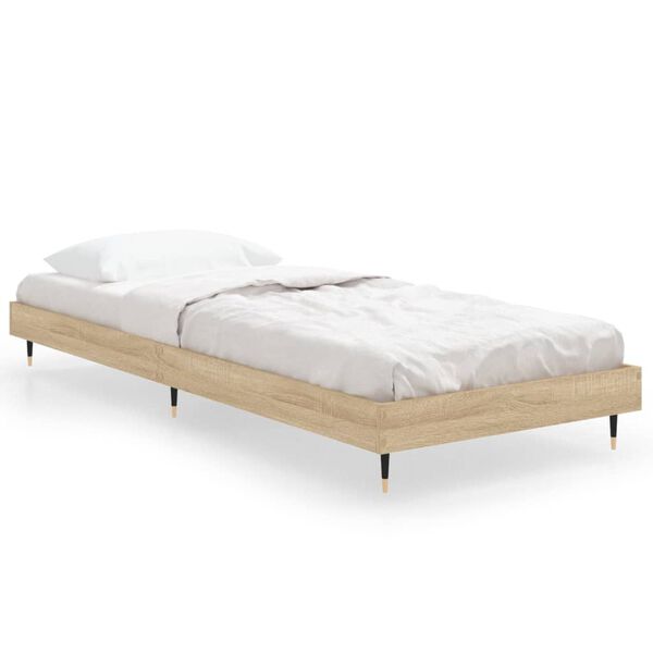 vidaXL Πλαίσιο Κρεβατιού Χωρ. Στρώμα Sonoma Δρυς 75x190εκ Επεξ. Ξύλο