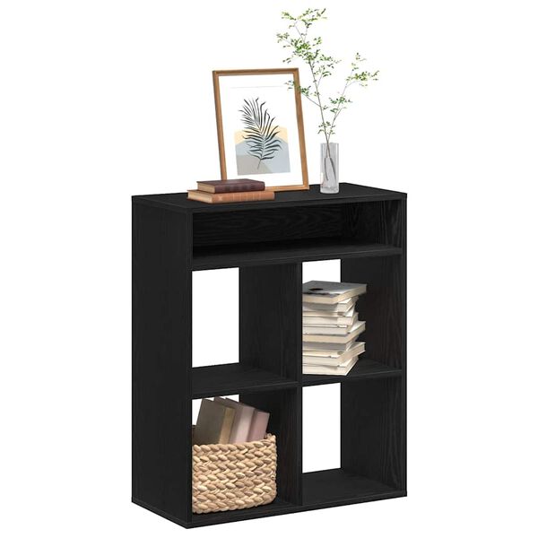 vidaXL Βιβλιοθήκη με 5 Ράφια Μαύρη 66x31x80 εκ. Επεξεργασμένο Ξύλο