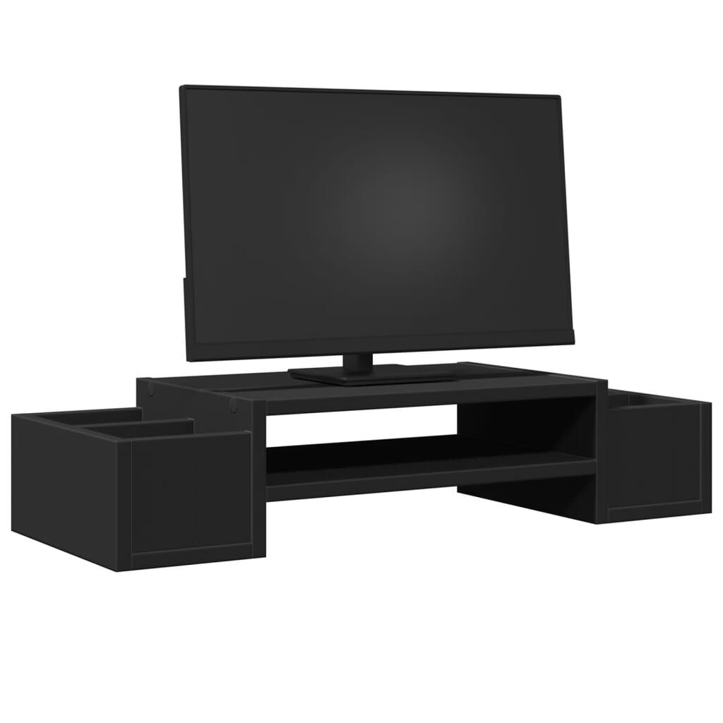 vidaXL Βάση Οθόνης με Αποθ. Μαύρο 70x27x15 εκ. Επεξεργασμένο Ξύλο