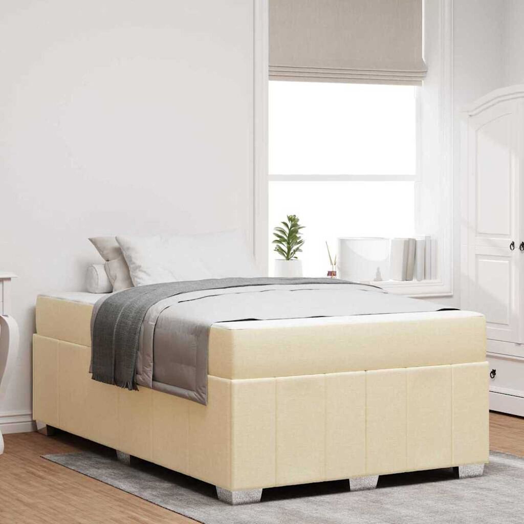 vidaXL Σκελετός Κρεβατιού Κρεμ 120 x 190 cm ύφασμα