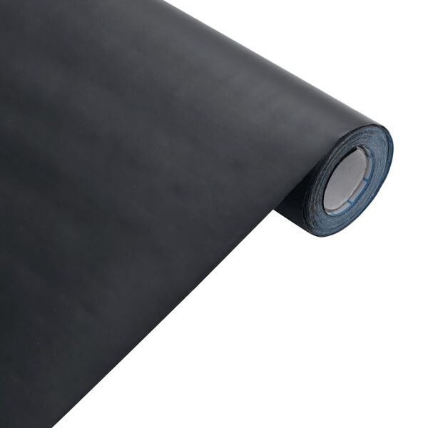 vidaXL Αυτοκόλλητο Επίπλων Ματ Μαύρο 90 x 500 εκ. από PVC
