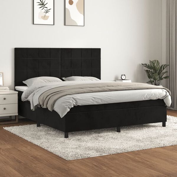 vidaXL &Kappa;&rho;&epsilon;&beta;ά&tau;&iota; Boxspring &mu;&epsilon; &Sigma;&tau;&rho;ώ&mu;&alpha; &Mu;&alpha;ύ&rho;&omicron; 160x200 &epsilon;&kappa;. &Beta;&epsilon;&lambda;&omicron;ύ&delta;&iota;&nu;&omicron;