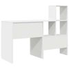 vidaXL Γραφείο με ράφι Λευκό 131.5 x 50 x 106.5 εκ. Επεξεργασμένο ξύλο