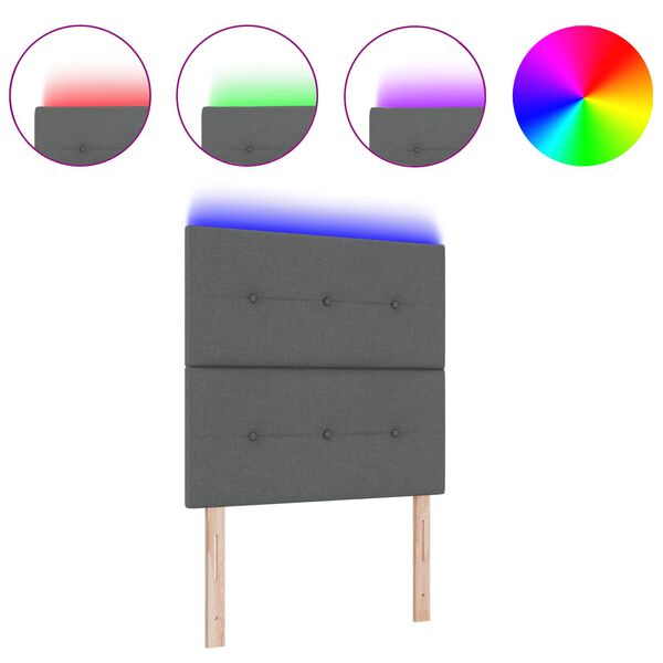 vidaXL Κεφαλάρι LED Σκούρο Γκρι 100 cm - Ταπετσαρία