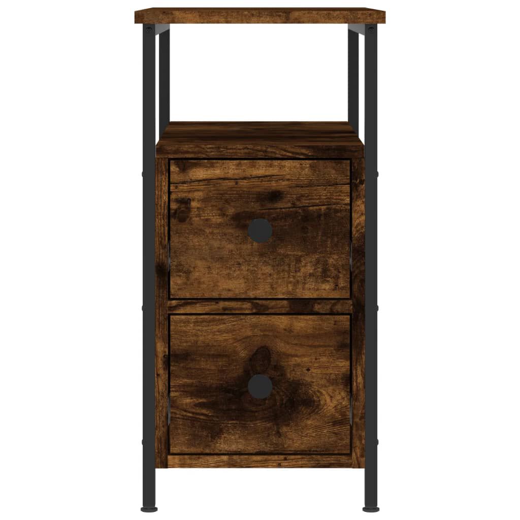 vidaXL Κομοδίνο Καπνιστή Δρυς 30 x 60 x 60 εκ. από Επεξεργασμένο Ξύλο