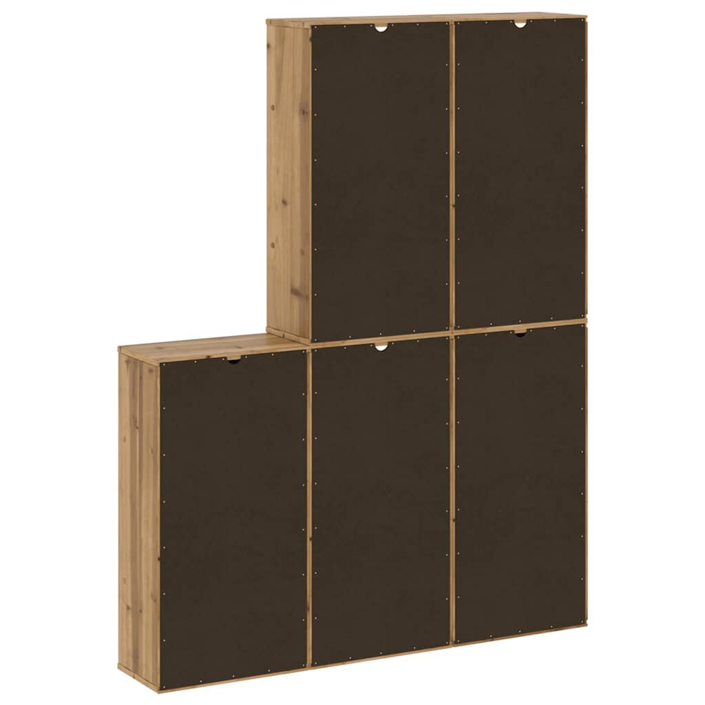 vidaXL Πλαϊνά ντουλάπια 5 τεμ. ODDA 40x24x79 εκ. από Μασίφ Ξύλο Πεύκου
