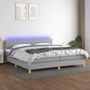 vidaXL &Kappa;&rho;&epsilon;&beta;ά&tau;&iota; Boxspring &mu;&epsilon; &Sigma;&tau;&rho;ώ&mu;&alpha; & LED &Alpha;&nu;.&Gamma;&kappa;&rho;&iota; 200x200&epsilon;&kappa;. &Upsilon;&phi;&alpha;&sigma;&mu;ά&tau;&iota;&nu;&omicron;