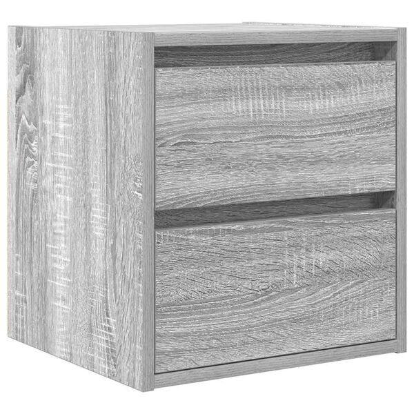 vidaXL Κομοδίνα Επιτοίχια Γκρι Sonoma 38x34x40 εκ.