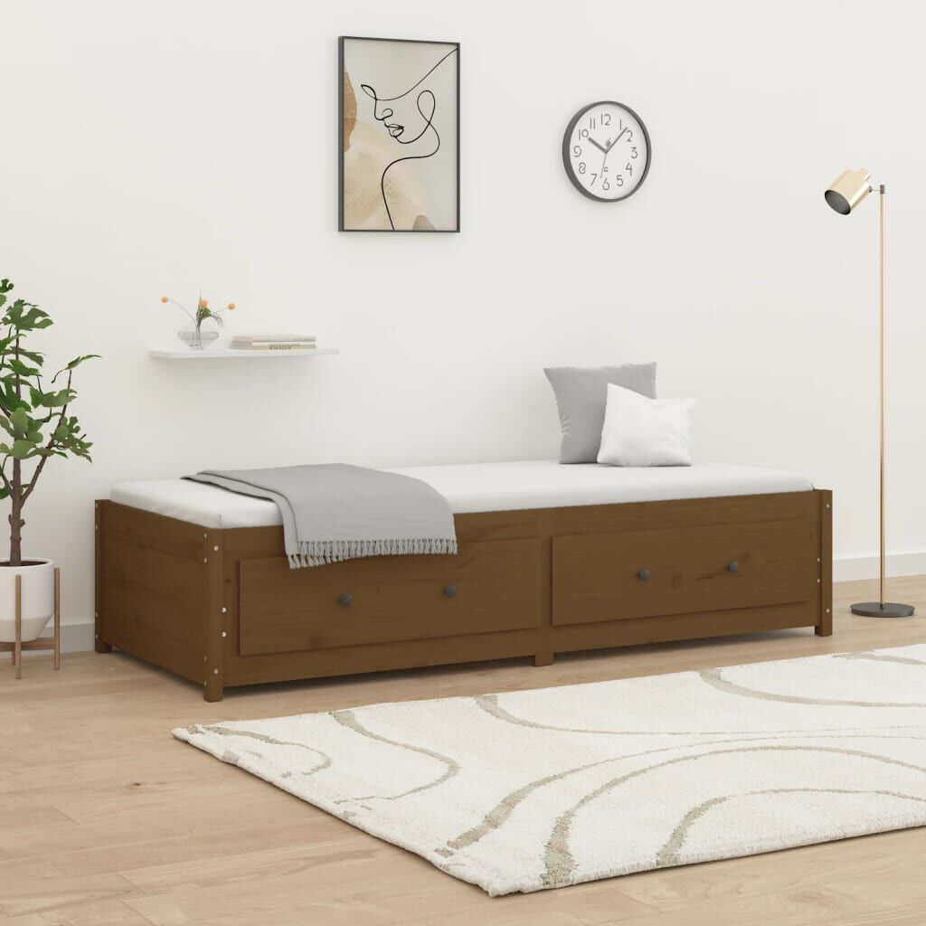 vidaXL Καναπές Κρεβάτι Καφέ Μελί 80 x 200 εκ. από Μασίφ Ξύλο Πεύκου