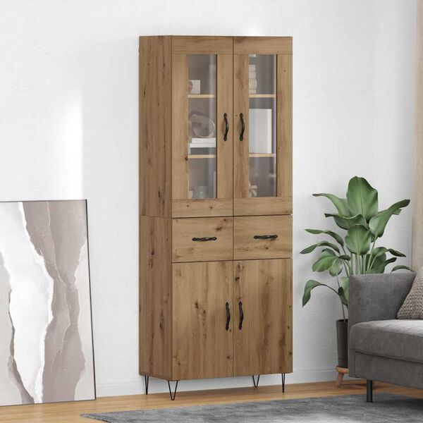 vidaXL Highboard Artisan Oak 69,5 x 34 x 90 &epsilon;&kappa;. &Epsilon;&pi;&epsilon;&xi;&epsilon;&rho;&gamma;&alpha;&sigma;&mu;έ&nu;&omicron; &xi;ύ&lambda;&omicron;