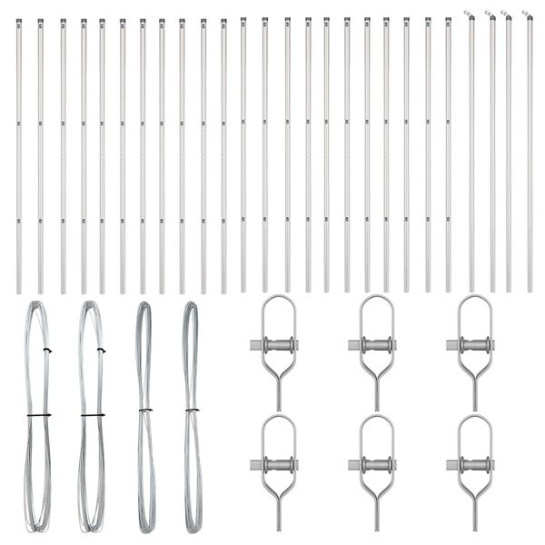 vidaXL Στύλος Περιφράξεων 26 pcs Ασημί 3.2 x 3.2 x 150 εκ Ατσάλι