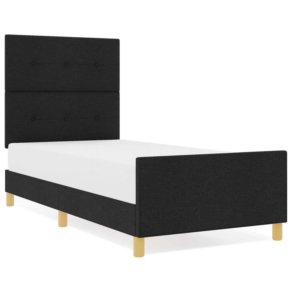 vidaXL Σκελετός Κρεβατιού με κεφαλάρι Μαύρο 80 x 200 cm ύφασμα