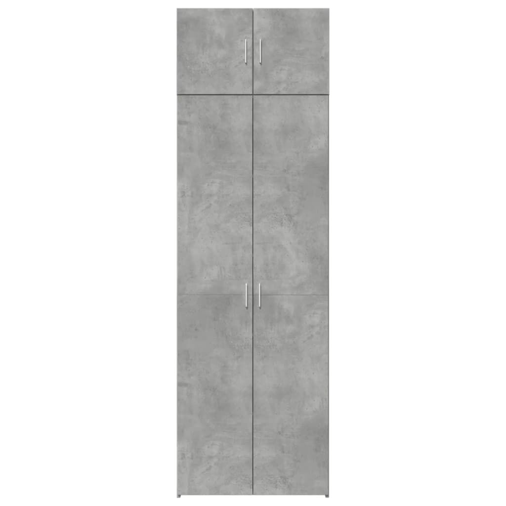 vidaXL Ραφιέρα με Ντουλάπια Γκρι Σκυροδέμ. 70x42,5x225 εκ. Επεξ. Ξύλο