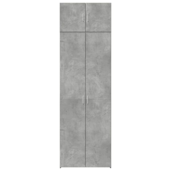 vidaXL Ραφιέρα με Ντουλάπια Γκρι Σκυροδέμ. 70x42,5x225 εκ. Επεξ. Ξύλο