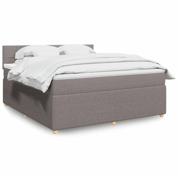 vidaXL &Kappa;&rho;&epsilon;&beta;ά&tau;&iota; Boxspring &mu;&epsilon; &Sigma;&tau;&rho;ώ&mu;&alpha; Taupe 180x200 &epsilon;&kappa;. &Upsilon;&phi;&alpha;&sigma;&mu;ά&tau;&iota;&nu;&omicron;