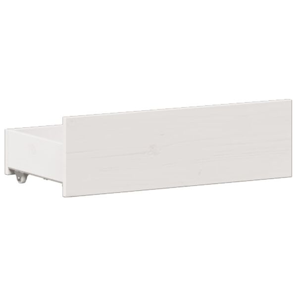 vidaXL Κρεβάτι Βιβλιοθήκη Χωρίς Στρώμα Λευκό 135x190 εκ Μασίφ Πεύκο