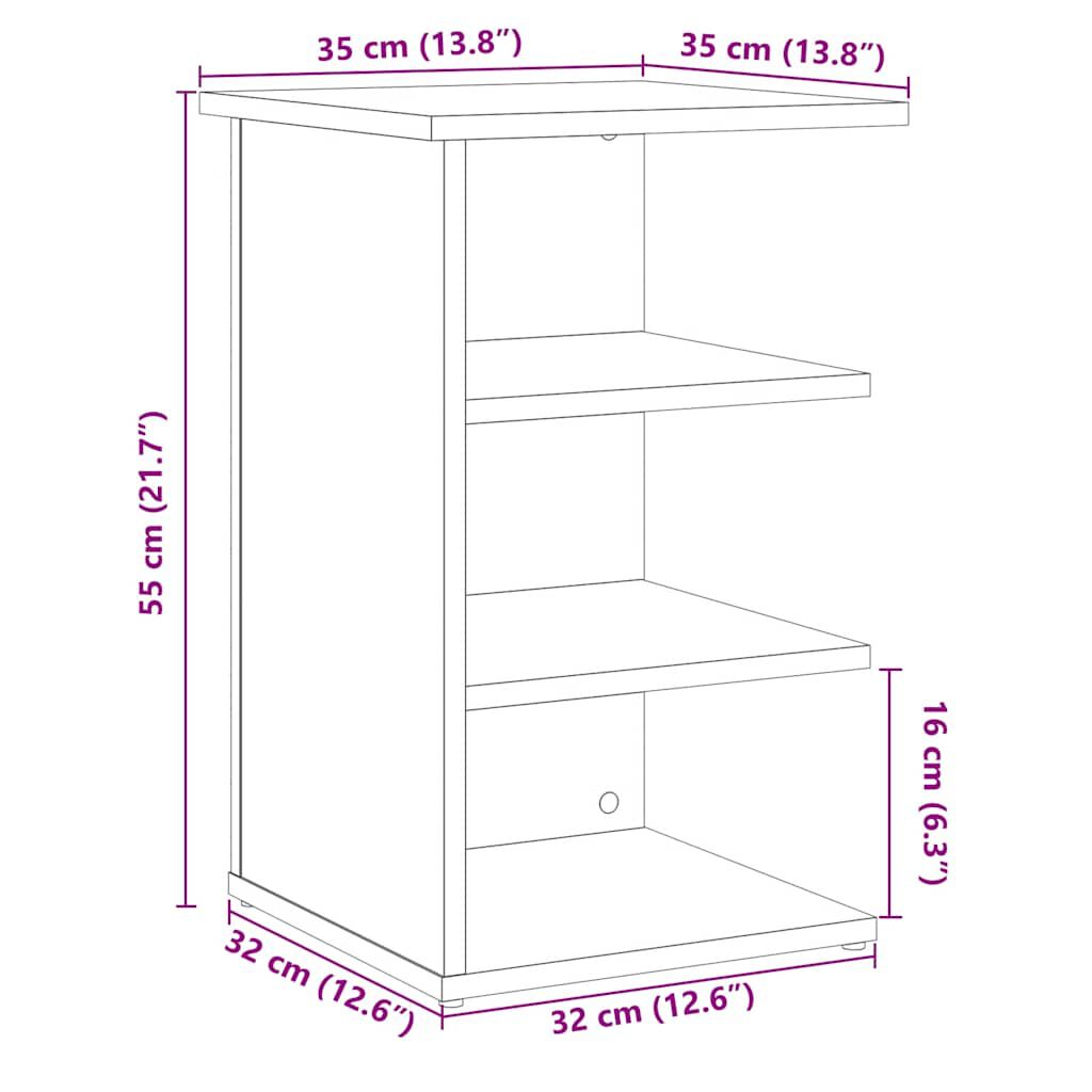 vidaXL Sideboard Παλιό ξύλο 35x35x55 cm Ξύλο μηχανής