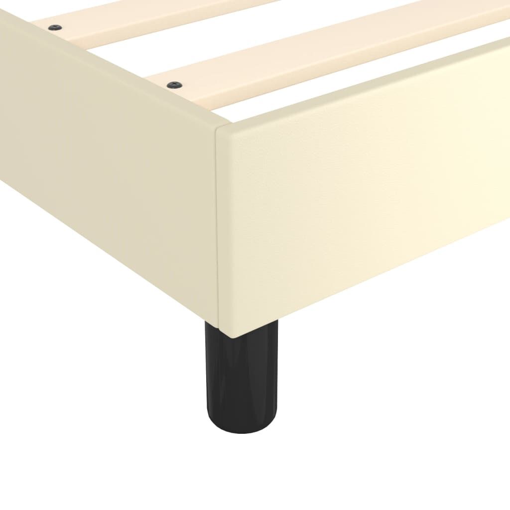 vidaXL Πλαίσιο Κρεβατιού Κρεμ 160x200 εκ. από Συνθετικό Δέρμα
