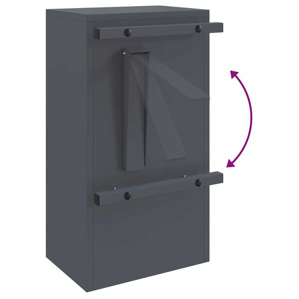 vidaXL γραμματοκιβώτιο Ανθρακί 30 x 23 x 55 εκ. Ατσάλι