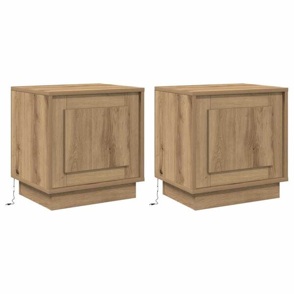 vidaXL &Kappa;&omicron;&mu;&omicron;&delta;ί&nu;&omicron; 2 pcs Artisan Oak 44 x 34,5 x 45 &epsilon;&kappa; &Epsilon;&pi;&epsilon;&xi;&epsilon;&rho;&gamma;&alpha;&sigma;&mu;έ&nu;&omicron; &xi;ύ&lambda;&omicron;