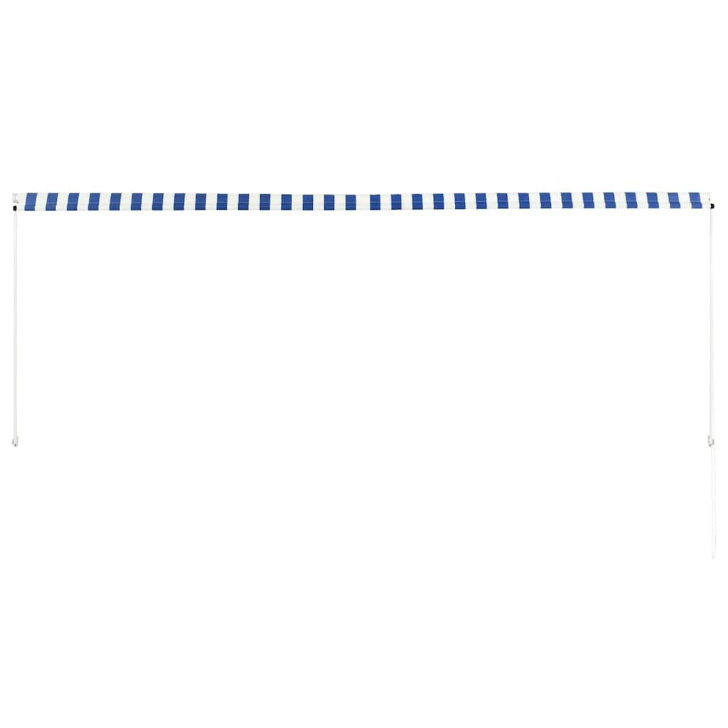 vidaXL Τέντα Συρόμενη Μπλε / Λευκό 350 x 150 εκ.