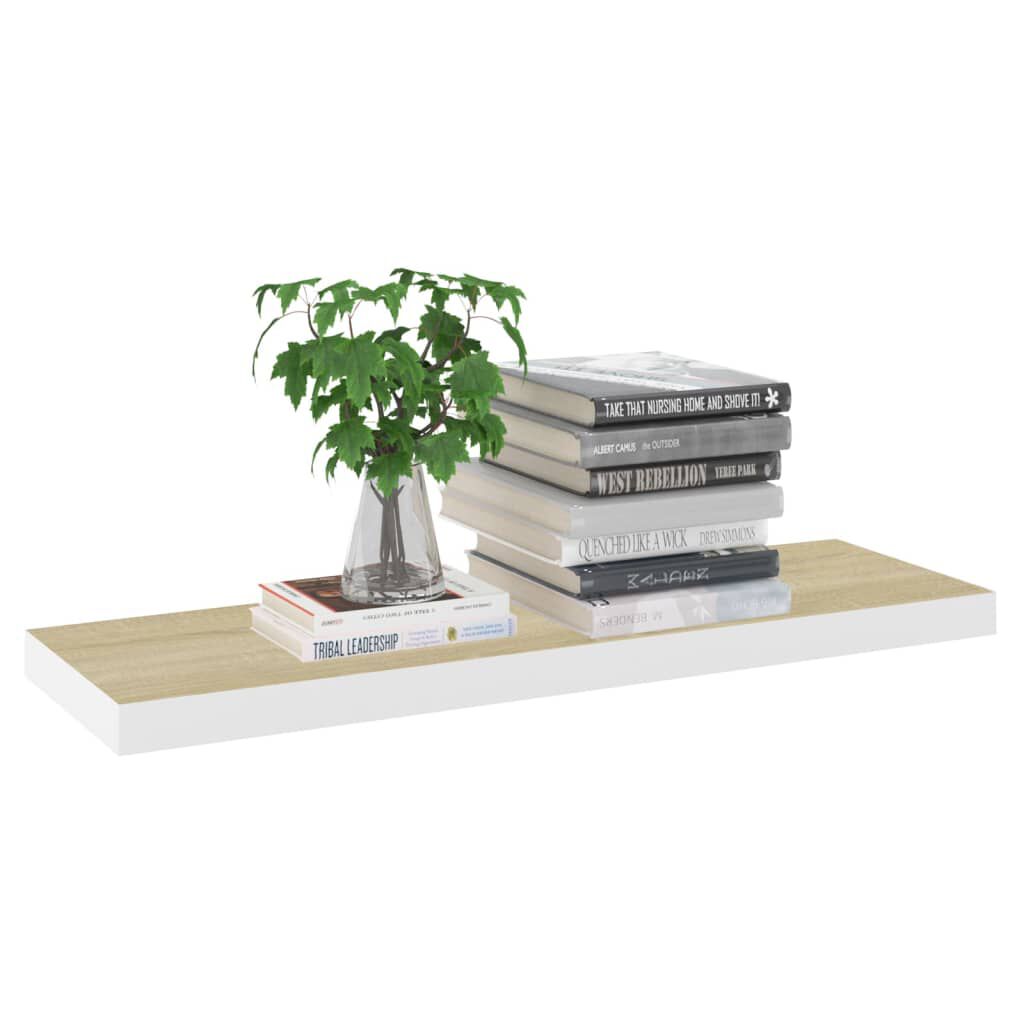 vidaXL Ράφια Τοίχου 2 τεμ. Δρυς/Λευκό 80x23,5x3,8 εκ. MDF