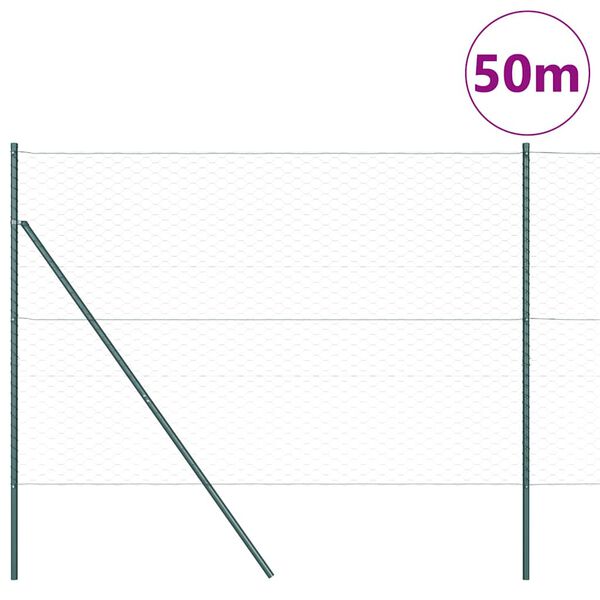 vidaXL Στύλος Περιφράξεων Πράσινο 50 x 1,6 μ (50 mm πλέγμα)