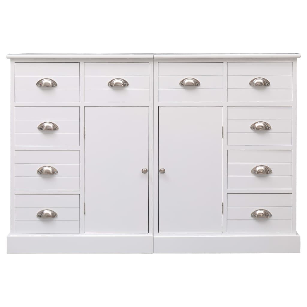 vidaXL Ντουλάπι με 10 Συρτάρια Λευκό 113 x 30 x 79 εκ. από Ξύλο