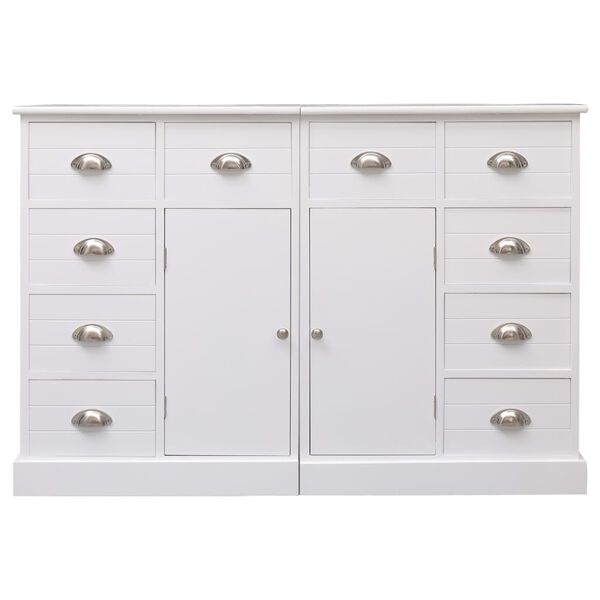 vidaXL Ντουλάπι με 10 Συρτάρια Λευκό 113 x 30 x 79 εκ. από Ξύλο