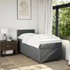 vidaXL Κρεβάτι Boxspring με Στρώμα Σκούρο Γκρι 100x200 εκ. Υφασμάτινο