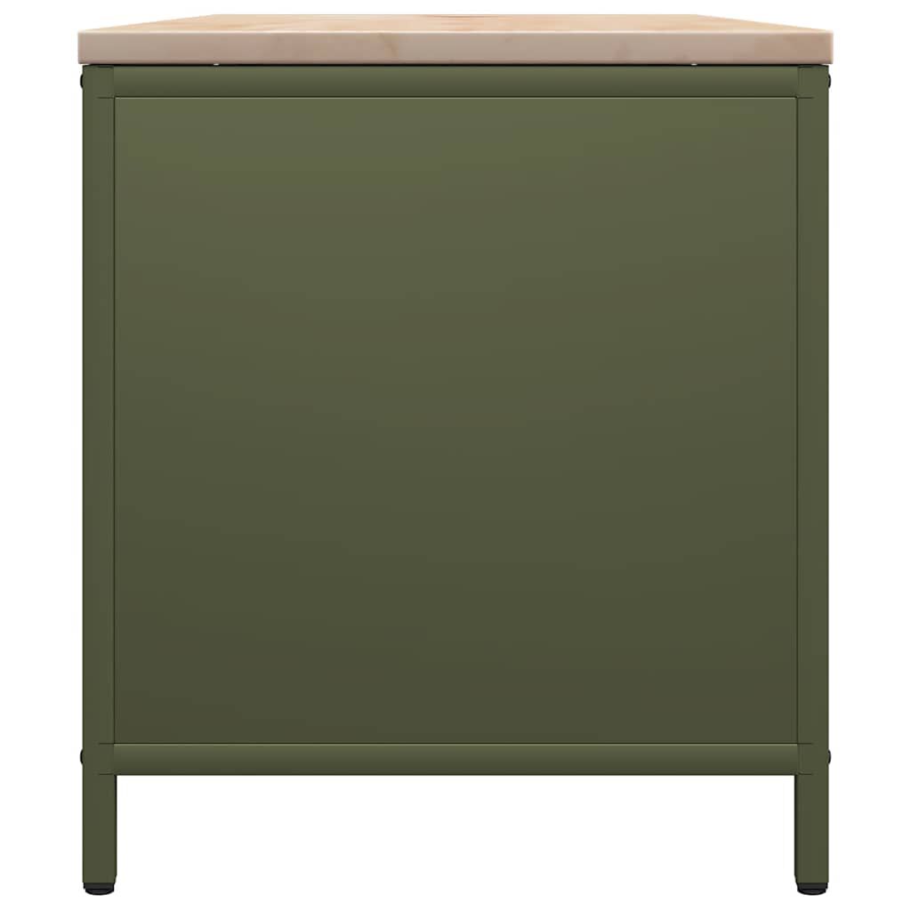 vidaXL Ράφι για καυσόξυλα με ξύλινη κορυφή 100,5x35,5x40 εκ.