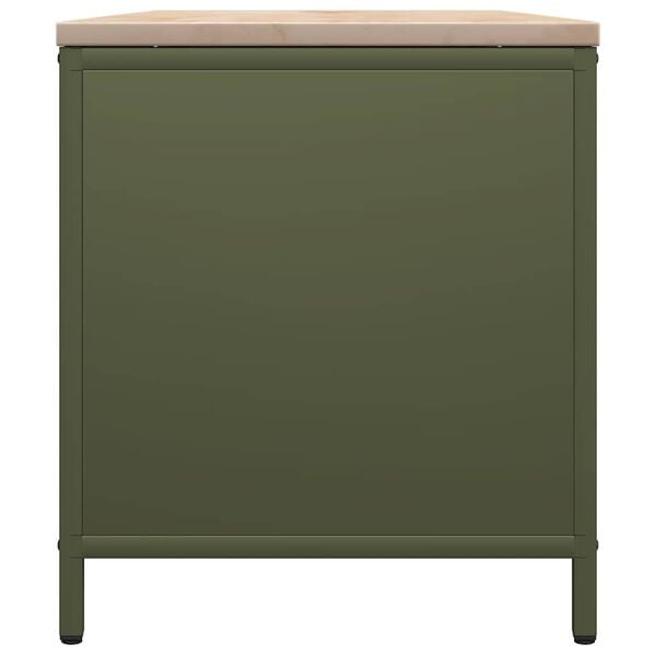 vidaXL Ράφι για καυσόξυλα με ξύλινη κορυφή 100,5x35,5x40 εκ.