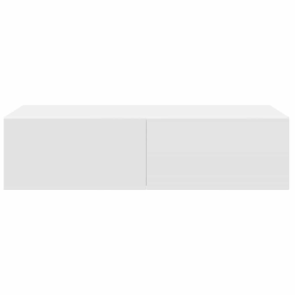 vidaXL Ράφι τοίχου με συρτάρια Λευκό 60x26,5x15 cm Κατασκευασμένο ξύλο