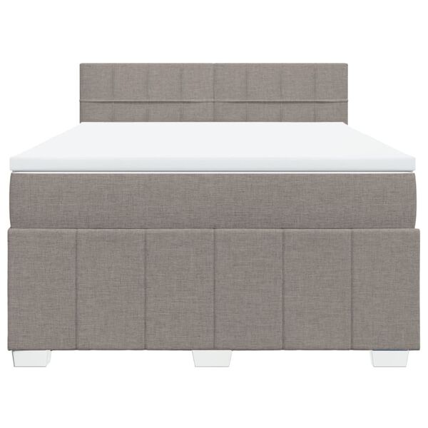 vidaXL &Kappa;&rho;&epsilon;&beta;ά&tau;&iota; Boxspring &mu;&epsilon; &Sigma;&tau;&rho;ώ&mu;&alpha; Taupe 140x200 &epsilon;&kappa;. &Upsilon;&phi;&alpha;&sigma;&mu;ά&tau;&iota;&nu;&omicron;