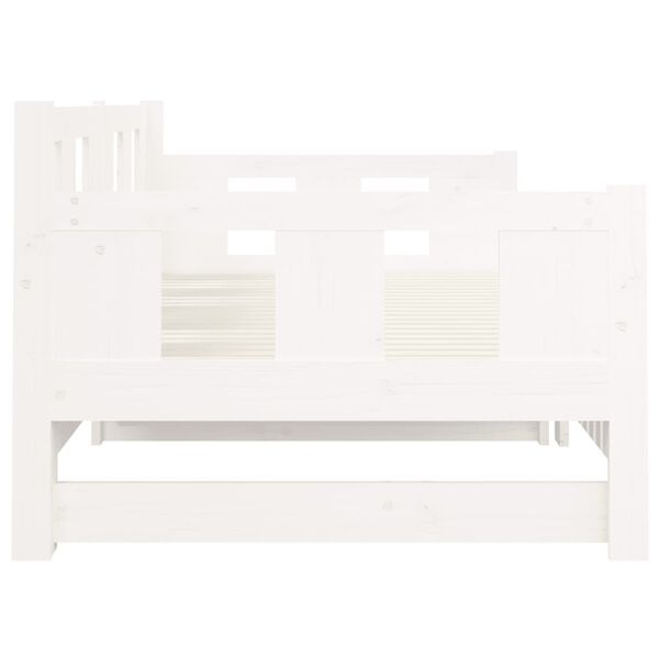 vidaXL Καναπές Κρεβάτι Συρόμενος Λευκός 2x(90x190) εκ. από Μασίφ Πεύκο