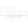 vidaXL Πλαίσιο Κρεβατιού με Κεφαλάρι/Ποδαρικό Λευκό 150x200 εκ Μέταλλο