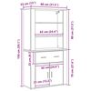 vidaXL Highboard &Mu;&alpha;ύ&rho;&eta; &Omicron;&xi;&upsilon;ά 80 x 33 x 150 &epsilon;&kappa; &Epsilon;&pi;&epsilon;&xi;&epsilon;&rho;&gamma;&alpha;&sigma;&mu;έ&nu;&omicron; &xi;ύ&lambda;&omicron;