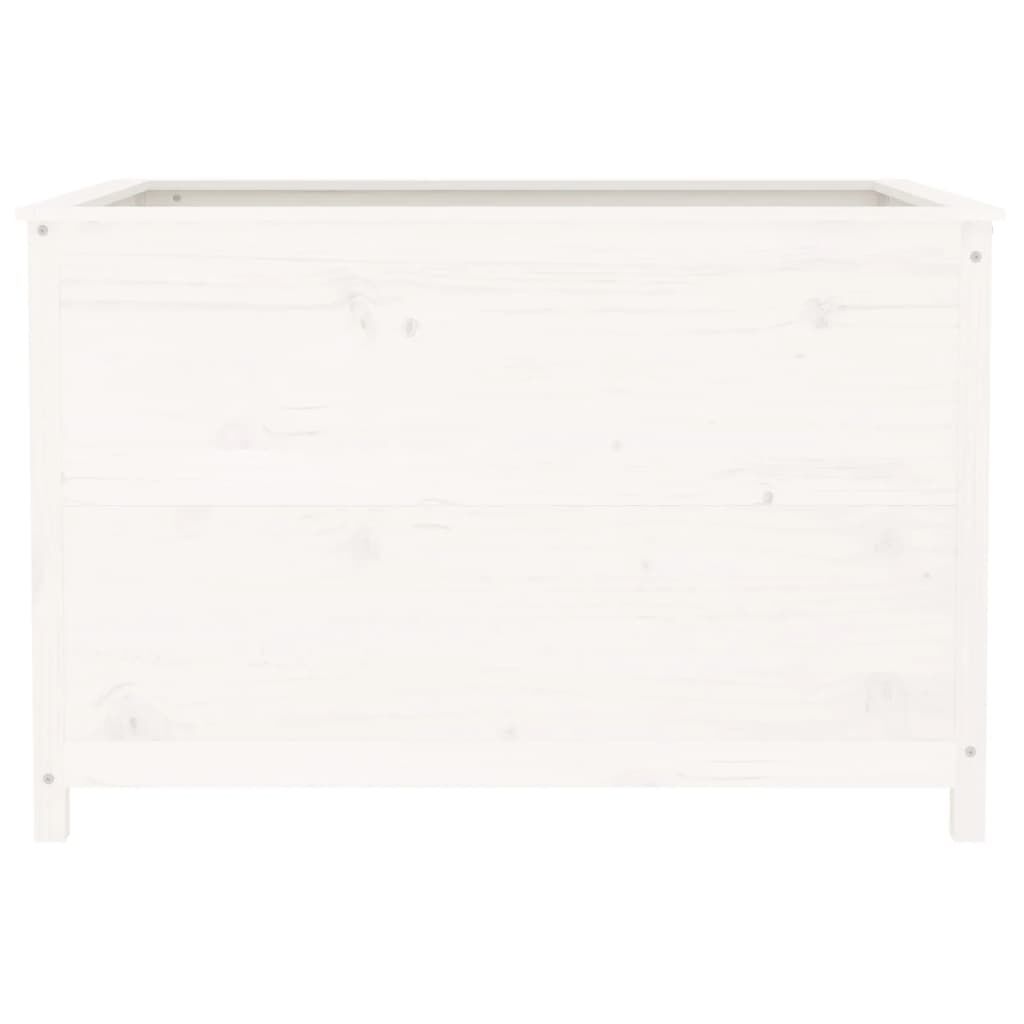vidaXL Ζαρντινιέρα Υπερυψ. Λευκή 119,5x82,5x78 εκ. Μασίφ Ξύλο Πεύκου