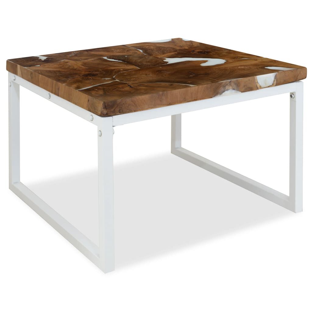 vidaXL Τραπεζάκι Σαλονιού 60 x 60 x 40 εκ. από Ξύλο Teak και Ρητίνη