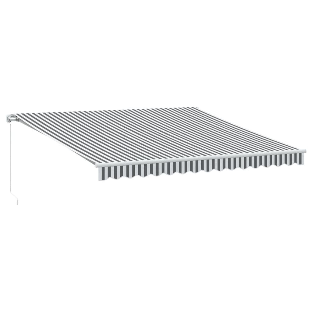 vidaXL Τέντα Πτυσσόμενη Χειροκίνητη με LED Ανθρακί / Λευκή 400x300 εκ.