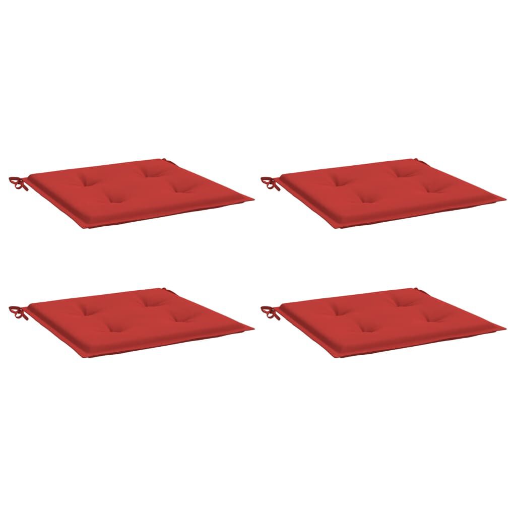 vidaXL Μαξιλάρια Καρέκλας Κήπου 4τεμ Κόκκινα 50x50x4 εκ. Oxford Ύφασμα
