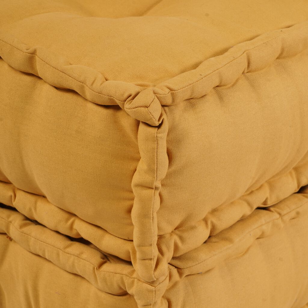 vidaXL Modular Pouffes 4 κομμάτια Κίτρινο Υφασμάτινο