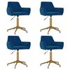 vidaXL Καρέκλες Τραπεζαρίας Περιστρεφόμενες 4 τεμ. Μπλε Βελούδινες