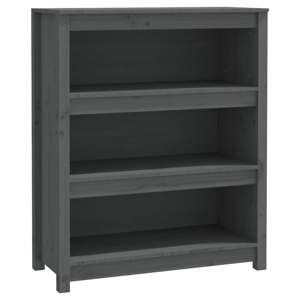 vidaXL Βιβλιοθήκη Γκρι 80x35x97 εκ. από Μασίφ Ξύλο Πεύκου
