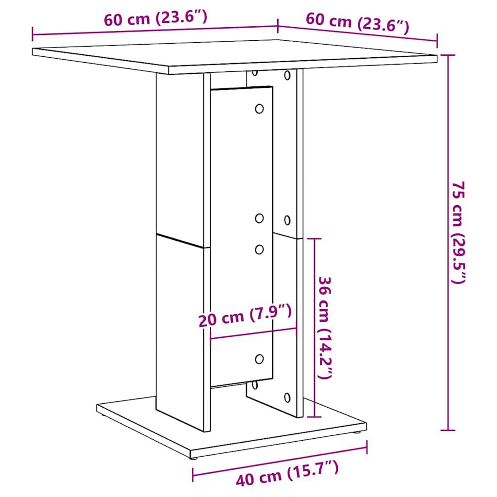 vidaXL Τραπέζι Bistro Λευκό 60 x 60 x 75 εκ. Επεξ. Ξύλο