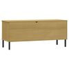 vidaXL Παπουτσοθήκη OSLO Καφέ 106x35x45 εκ. Μασίφ Ξύλο με Μεταλ. Πόδια